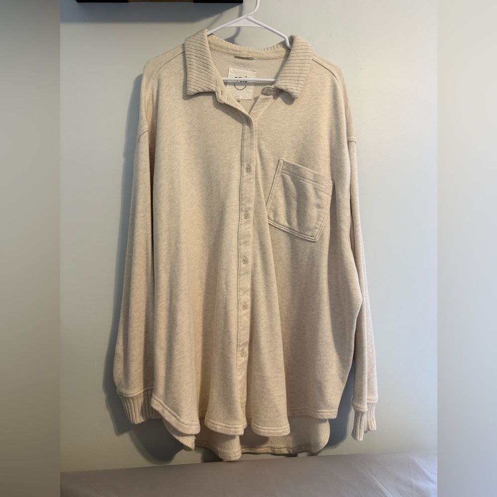 Aerie Cream Button-Up Cardigan
